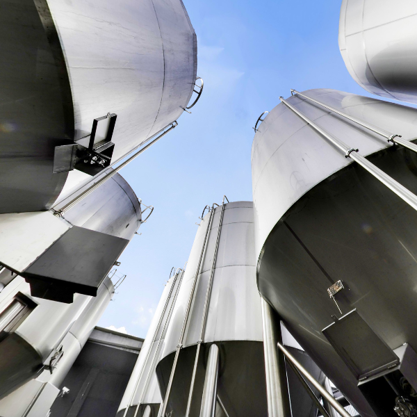 The beer tanks at Phillips brewing